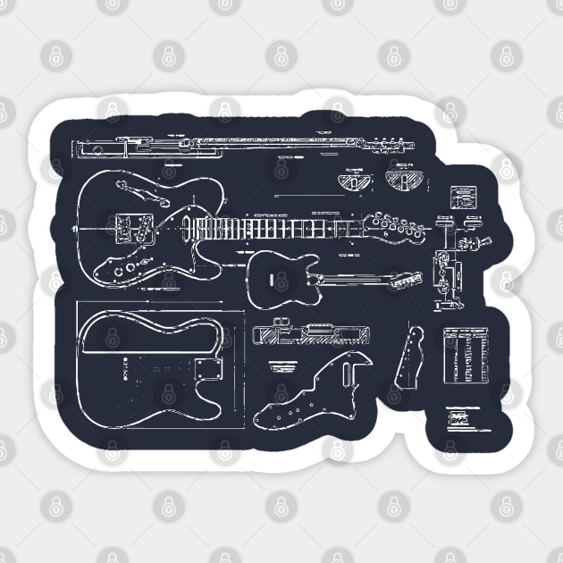 Telecaster thin line 69 Sticker by Jldigitalcreations